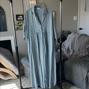 Light Blue Denim Maxi Dress